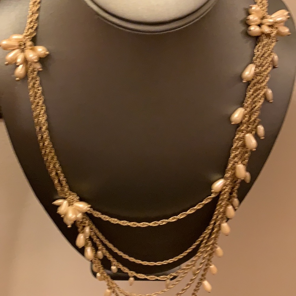 Talbots gold, pearl necklace - Picture 3 of 5